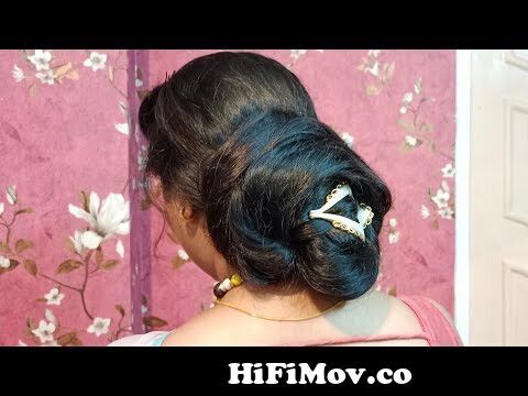 Party & wedding bun hairstyleFront side puff with classic bun style  longhair party hairstyle from varsha longhair bun Watch Video 