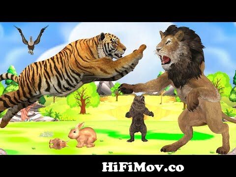Lion VS Tiger - Who will win in a fight ? 3d Animal Fights VideosWild  Animal Epic Battle from lion vs tiger cartoon Watch Video 