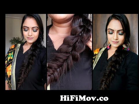 Messy Ethnic Combo Braid Hairstyle for long hair Indian hairstylesSide  BraidParty hairstyles from indian braid by Watch Video 