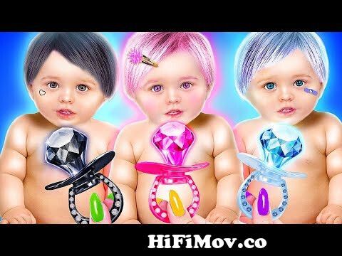 We Adopted Triples! Emerald Girl, Ruby Girl and Diamond Girl in Real Life!  from troom troom wow Watch Video 