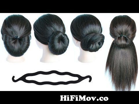 5 quick & simple hairstyles with using bun maker || cute hairstyles || hair  style girl || hairstyle from ek pataka tool Watch Video 