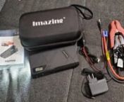 2020 Best Imazing Jump starter Guide: https://imazing-power.com/blogs/news/2020-best-jump-starter-reviews-best-sellers-on-amazonn①Powerful Compact Portable Car Jump Starter: 1500A Peak 12000mAH (Up to 8L Gas or 6L Diesel Engine) 12V Auto Battery Booster with LCD Display, Smart Jumper Cables and LED Flashlight. n②Advanced Safety Technology: The intelligent jumper clamp features UL2743 Certified, including reverse polarity protection, over-current protection, overload protection, over-voltage