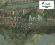 First demonstration of an interactive 3D fly-over of a city. The data is a point-cloud originating from an Aerial LIDAR scan. This particular dataset is a part of the city of Middelburg, made available in the AHN2 test data set [2]. Colors are reconstructed from 2D Texture, so these are not the directly scanned colors.nnWe generate a level-of-detail data structure in OpenSceneGraph to dynamically show different densities of points, and is loading over the network. With this ~20 Million point clo