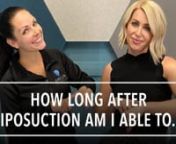 After any procedure, liposuction included, there are some key dates for when life will start to get back to normal.nnIn this educational (AND fun!) Amelia Academy video, Jess and Gretta walk you through the typical liposuction