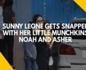 Sunny Leone gets snapped with her little munchkins Noah and Asher outside their playschool from sunny leone her