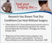 Visit http://www.healyourbulgingdisc.com for more information about the most effective herniated disc treatments.nnIn this video, Dr. Ron Daulton, Jr. discusses the most commonly recommended herniated disc treatments, as well as their success rates and what you can expect.nnhttp://www.youtube.com/watch?v=SkCIGNBv9uc