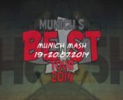 Munich BE(A)ST Tour 2014nSTOPP 3: 19.-20.07. Munich BE(A)ST at Munich MASHnPresented by DC, Red Bull, GoPro &amp; ProSieben FUNnnAm Wochenende des 19.-20.Juli 2014 kam die Skateboard-Contestserie Munich BE(A)ST Tour mit ihrem Stopp bei den Munich MASH zu ihrem bisherigen Höhepunkt. Insgesamt 70 Starter aus 10 europäischen Ländern waren am Start und traten an, die 4000 Euro Preisgeld auf einem Parcours der Extraklasse unter sich auszufahren. Am Ende war es dann der bisher kaum bekannte 21jähr