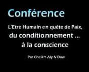 Excerpt from a lecture given by Shaykh aly N&#39;Daw November 7, 2010 in St. Gilles, on Reunion Island.nThe conference focused on the pursuit of peace of human beings, conditionning to consciousness.nthe full video is available in streaming on megavideo: http://www.megavideo.com/?v=EUCHSGZKnand download:nMEGAUPLOAD, FILSERVE, uploading, and FILESONIC.nlinks are available at the internation School Sufi website.nnExtrait d&#39;une conférence de Cheikh aly N&#39;DAW donnée le 7 novembre 2010 à St Gille, sur