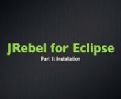 JRebel is a JVM plugin that makes it possible to instantly see Java code changes. In this 2 Minute videoAdam Koblentz, JRebel Engineer will take you through a basic JRebel installation using the Eclipse IDE.With JRebel you&#39;ll see all changes instantly, increasing productivity and creating a more pleasurable coding experience...nnSee for yourself...Visit JRebel.com today to download your free jrebel trial, and be coding Java redeploy free in about 5 minutes.