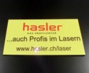 Werbeclip für Lasergravuren des Hasler Handwerkzenters