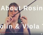 FOLLOW: https://vimeo.com/zlatannGo here for more FREE online violin and viola video lessons: www.violinviola.tvnnThis episode is all about rosin!nWithout rosin your bow doesn’t make a sound, as the horse hair will silently slide over the string. Rosin is an important detail of your violin or viola playing.nnHow to rosin your violin or viola bow?nIf you rosin too little, the response of your violin will not be good and some parts of the bow won’t make a sound. If you rosin too much, you will