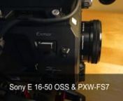 This is a quick and basic test of the Sony E 16-50 OSS - Sony PXW-FS7 system. The Sony E 16-50 OSS is a small, compact, inexpensive kit lens marketed with cameras like the Sony a6300 mirrorless stills/movie camera. I&#39;ve never seen it sold with the Sony FS7 4K cine camera, nor have I ever seen anyone attempt this pairing. It turns out this combo works remarkably well. The autofocus is quick and accurate with a little practice. I purposely under-lit the Pure Leaf tea bottle in this video and shot