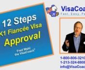 https://www.visacoach.com/steps-to-k1-fiancee-visa/ How to obtain your K-1 fiance visa in 12 easy steps.Follow this Step-by-Step Guide to quickly learn what it takes to get your K1 visa. Learn how to avoid high lawyer fees, visit VisaCoach.comnTo Schedule your Free Case Evaluation with the Visa Coachnvisit https://www.visacoach.com/schedulenor Call - 1-800-806-3210 ext 702 or 1-213-341-0808 ext 702nFiancee or Spouse visa, Which one is right for you? https://www.visacoach.com/fiance-vs-spouse-w