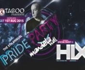 TABOO’S PRIDE PARTY IS BACK IN MANDELA HALLnnNow in it’s 5th year, the Taboo Pride Party is back in Mandela Hall to bring you (quite literally) the BIGGEST pride night party in Belfast’s BIGGEST night club on Sat 1st August! nnThis year we have one of Northern Ireland’s best club DJ’s