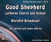 Good Shepherd Lutheran Church and SchoolnPastor Paul TullbergnSunday June 7, 2015nSermon text: Joshua 5:13—6:5, 20nnGod&#39;s MusclennWorship Folder http://bit.ly/1BP4hai