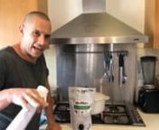 Adam demonstrates super effective cleaning of a greasy range hood with the mineral cleaning solution Koh Universal Cleaner.