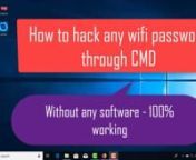 Hack any WiFi easily using command prompt. it is 100% working trick and you can check it on your PC and Laptop.nnDon&#39;t forget to like and share this video.nnSubscribe our channel if you liked this video.nnyou can also request for more videos by comment.nnclick this link - https://youtu.be/TzoiZ3IjDLEnnOur Website - https://www.removeallvirus.com