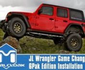 This is an instructional video on how to install the MetalCloak Game Changer Suspension System 6pak Edition for the JL Wrangler. The most features all packed into one suspension; including the Patented 6Pak™ Long Travel Shocks, MetalCloak True Dual Rate™ Coils, Duroflex™ Control Arms with our Patent Pending Duroflex™ Joint, and front &amp; rear Solid Chromoly Track Bars equipped with the Patented Durotrak™ bushings. There is no comparison when it comes to comfort and performance.