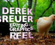 My reel contains award winning projects for large clients like Bobcat, Microsoft, and Concordia College. The programs used include After Effects, Final Cut Pro, Motion, Shake, and Color.nnReel Credits (In order)nn
