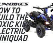 This is a build guide video for the FunBikes Toxic 800w Kids Electric Mini Quad BikennTools needed for this build are:nSprockets or Spanners sized: 8, 10, 12, 13, 14 and 17nAllen Keys sized: 5, 6 and 8nWe also recommend using Stud Lock.nnThe Quad Bike can be purchased from https://www.funbikes.co.uk