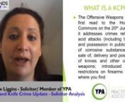 nWHAT IS A KCPO?ntThe Offensive Weapons Bill The introduction of Knife Crime Prevention Orders (KCPOs) for those as young as 12. ntThe introduction of what is being termed knife ASBOs ntThe Offensive Weapons Act was given Royal Assent on the 16th May.nn nSummary of KCPOntUnder the new proposals police would be able to make an application to a magistrates’ court for a KCPO. ntOne could lawfully be imposed on anyone aged 12 ntThe court would only impose such an order if th