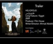 HELIOPOLISnn(Egypt- 2009)nnDiscovery Section Toronto International Film Festival 2009nnnstarring:nKhaled Abul NaganHany AdelnYousra El LozynHanan Motawe&#39;nSomaya GouinynMohamed BrequanAya SlimannAtef YousefnMarwan AzabnMahmoud el LouzynnAnd Ayida Abdel Aziznnwith the voice of Hend SabrynnnProducer : Film Hose EgyptnSherif MandournnnWritten And Directed By:nAhmad Abdalla