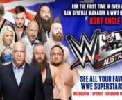 For the first time in over a decade, RAW General Manager and WWE Hall of Famer Kurt Angle Live in Australia! Final tickets on sale now at Ticketek. Tour info at http://www.tegdainty.com/tour/wwe-live-australia-2017