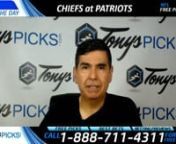 Go to: https://www.tonyspicks.com The Kansas City Chiefs will meet New England Patriots in an NFL pro football game Thursday September 7th, 2017. NFL pick prediction odds New England -8 with over under odds 48. It will be televised by NBC TV. NFL pick prediction Kansas City Chiefs vs. New England Patriots is available now and sent fast to preview readers who request it. nnStart Time: 8:30 PM ETnnLocation: New EnglandnnDate: Thursday September 7th, 2017nnTV: NBCnnNFL Point Spread Odds: New Engl