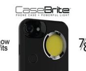 This model is for the iPhone 7 &amp; 8nThe NEBO CaseBrite™ offers more than just protection for your mobile device. The CaseBrite features a high-power, 200-lumen C•O•B flashlight that is up to 12x brighter than a standard smart phone light. Designed specifically to not draw from your phone’s battery, each CaseBrite is independently powered by an internal, rechargeable lithium-ion battery.n nLIGHTn• High-power 200 lumen C•O•B LEDnDESIGNn• Impact-resistant, non-slip rubber casen