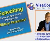 https://www.visacoach.com/military-visa-expedite/ Processing times for fiance and spouse visas and or adjustment of status can take quite a long time and sometimes it happens that the military Sponsor recieves orders for Deployment before the case is approved. This video describes how to push USCIS and the State Department to expedite your case so that your nfiance or spouse can enter the USA faster and your family could get settled in before your departure.nnTo Schedule your Free Case Evaluatio