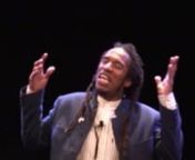 This video of Benjamin Zephaniah performing his poem ‘Dis Poetry’ at Live Theatre in Newcastle in March 2009 is from TO DO WID ME, a film portrait by Pamela Robertson-Pearce, drawing on both live performances and informal interviews by Zephaniah. It shows him performing his poetry for different audiences and talking about his work, life, beliefs and much else. You see him live on stage at Ledbury Poetry Festival, Newcastle&#39;s Live Theatre, Hexham&#39;s Queen&#39;s Hall and Brunel University, and enga