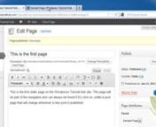 This tutorial will be used to take a look at yet another major Wordpress feature, Pages. A Page isn’t the same as a Blog Post, because it is actually up permanently and usually not subjected to changes. Blog Posts are constantly updated or new posts generate and search engines like Bing and Google look for these when analyzing if your website is