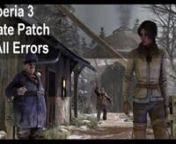 Syberia 3 crash game fixnPatch Link - http://www.players2017.com/patch/syberia-3/nn1) Download the patch at this linkn2) Extract it to the gamen3) Start the gamennSyberia 3 PC Crash During Startup FixnnInstalling the patch fixes the crash bugs in the game.nnGame overview Syberia 3:nSyberia 3 - Kate Walker still of Mila herself. Oh, how the heart trembles from that smile...nFans will love it, but casual gamers will be confused. Especially if