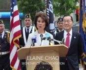 Elaine Chao, Secretary of Transportation and Her Father Visits Manhattan&#39;s Chinatown for Asian American Heritage Month