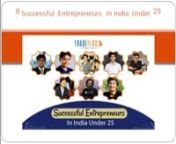 Advait Thakur and Tilak Mehta are young entrepreneurial minds. Find the list of eight successful entrepreneurs in India under 25, hit the link now!