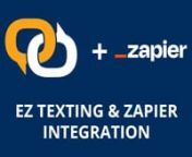Instantly Connect EZ Texting With 2,000+ best-in-class apps, including Shopify, Amazon Seller Central, WooCommerce, Square, and many more, using our Zapier integration! nnSpending hours flipping between your CRM, social tools, Google Drive, email, project management software, and EZ Texting can be time consuming and inefficient, but with EZ Texting’s Zapier partnership, you can access thousands of popular apps and painlessly connect them with your EZ Texting account — without the need for a