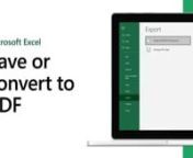 How to save or convert an Excel worksheet to a PDF fileMicrosoft from convert excel to pdf file