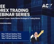 Register for Duncan’s webinars here: https://acy.com/en/education/webinarsnnTuesdayn10/05/2022nnRisk &amp; Trade Management - #1 Trading Tool Understanding Risk to RewardnDuring this webinar, Duncan Cooper will teach the important topics of money management and calculating the correct trade size. He will discuss risk to reward, trade management, important news announcements, and managing your trading day.nn19:00:00 Sydney TimennWednesdayn11/05/2022nnForex Trading - Live Market AnalysisnDuring