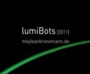 LumiBots are small, autonomous robots that can leave glowing traces. The robots are equipped with a UV LED at their tail which leaves a glowing trail on phosphorescent sheet. The traces do not only create generative images which tell the story of the robots&#39; movements, but have a deeper meaning for the lumiBots: With their light sensors, they can follow the other robots&#39; as well as their own trails, and amplify them, thus creating an ant-trail-like mechanism luring more and more robots on the sa