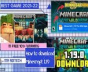 How to Download Minecraft 1.19 On PC For Free (2022)n#minecraft #getminecraft #minecraftdownload #howtonnIn today video is about How to Download Minecraft 1.19 On PC For Free in 2022, So the way to get &amp; download Minecraft 1.19 on PC it&#39;s simple only way to do is to enable the Minecraft snapshot, in this Minecraft snapshot it looks like the same as Minecraft 1.19 the wild update, and they have warden and deep dark city in this snapshot or Minecraft 1.19, so how to download minecraft 1.19 for