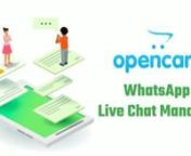 In today&#39;s competitive e-commerce landscape, providing exceptional customer support and streamlining the shopping experience is essential for the success of any online store. The OpenCart WhatsApp Chat Extension offers a robust solution that enables real-time communication with customers through WhatsApp, thereby enhancing customer satisfaction and increasing sales. In this comprehensive article, we will explore the various features, benefits, and implementation of the OpenCart WhatsApp Chat Plu