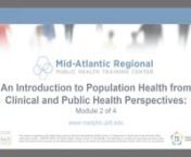 In recent years, there has been an increase in the use of the term population health, but its meaning can vary depending on who is using it. Join us for an introduction to population health and learn how to use population health analytics to improve primary care and public health. In this interactive webinar series, you’ll find answers to questions such as “What does population health mean?” and “Why is population health important to me?” as you explore the field of population health.