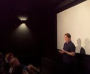 Cradeaux Alexander speaking before the cast-and-crew screening of the feature film