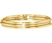https://www.ross-simons.com/907222.htmlnnJust slip on and go! This simple yet chic set of three Italian-made bangle bracelets shine in polished 22kt yellow gold over sterling silver. Stack them together or pair with other favorites for an on-trend look. 1/2 wide. Italian 22kt yellow gold over sterling silver bangle bracelet set.