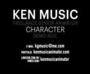Responsible for all character animation.Reel breakdown below if needed.nnHi!My name is Ken Music.I am a Freelance Senior Animator specializing in Character, Creature and VFX.nnThis is a sample of my best work.Hope you like it.nnHere&#39;s a quick list of my credits.nn* Freelancing for over 15 years with studios such as The Mill, MPC, BNS, Framestore, Psyopn* Working on well known brands like Pepsi, Marvel, Geico, Mucinex, Meta, Apple, Lego, etc. n* Lead Animator experience at Nickelodeon and
