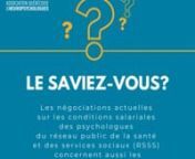 Freinons l'exode des neuropsychologues du RSSS! from rsss