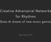 Tokui, Nao. 2020. “Can GAN Originate New Electronic Dance Music Genres? — Generating Novel Rhythm Patterns Using GAN with Genre Ambiguity Loss.” arXiv [cs.SD]. arXiv. https://arxiv.org/abs/2011.13062nnSince the introduction of deep learning, researchers have proposed content generation systems using deep learning and proved that they are competent to generate convincing content and artistic output, including music. However, one can argue that these deep learning-based systems imitate and r