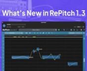 We’re on a mission to make vocal processing faster, easier and more intuitive for our users. That’s why we’ve launched a new version of our vocal tuning plugin—introducing RePitch 1.3.nnRePitch 1.3 improvements and additions include:nn• Shaper Tool—this unique pitch-shaping device lets you drop Shape Points on the pitch and level of your track to manually shape your editn• Control Points—note block controls allow for quicker and more efficient vocal performance adjustmentsn• Ho