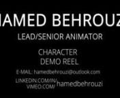 Hello there! I&#39;m Hamed Behrouzi, a seasoned Senior Animator and Technical Animator with a focus on Character, Creature, and VFX work.nnHere are some highlights from my career:nn* Worked over 12 years on different projects such as movies, games, animation, VFX, etc.n* Contributed to various projects for industry leaders such as Netflix, MTV Music, Grammy Awards and etc. n* Lead Animator &amp; Technical animator experience at PraxisStudion* 8 Movies, 5 Animation series, 6 Music Videos, 3 Games,