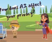 Decoding the Mystery of AI and Your PrivacynThis educational video explores how artificial intelligence (AI) impacts our privacy online. Ayla guides viewers through the surprising ways companies collect information about us, using the analogy of cookie crumbs that AI can piece together to form a digital profile.nnThrough a playful story, Ayla explains how AI acts like a super-smart detective, gathering our browsing history, online interactions, and even seemingly insignificant details to build a